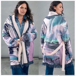 NWT Anthropologie ALDO MARTINS Moira Fringed Cardigan Sunset